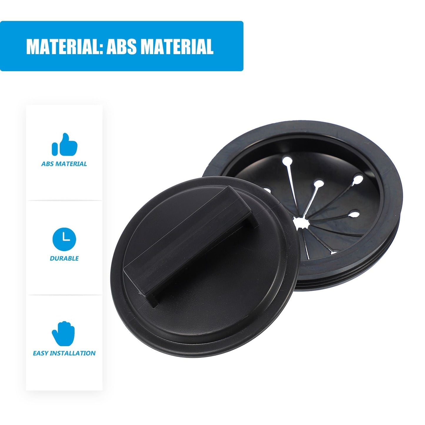 HOOWIFFY 2-Pack Garbage Disposal Sink Guard in Black ABS Plastic, 6.25 x 5.05 x 3.5 Inches, Protector for Home Kitchen