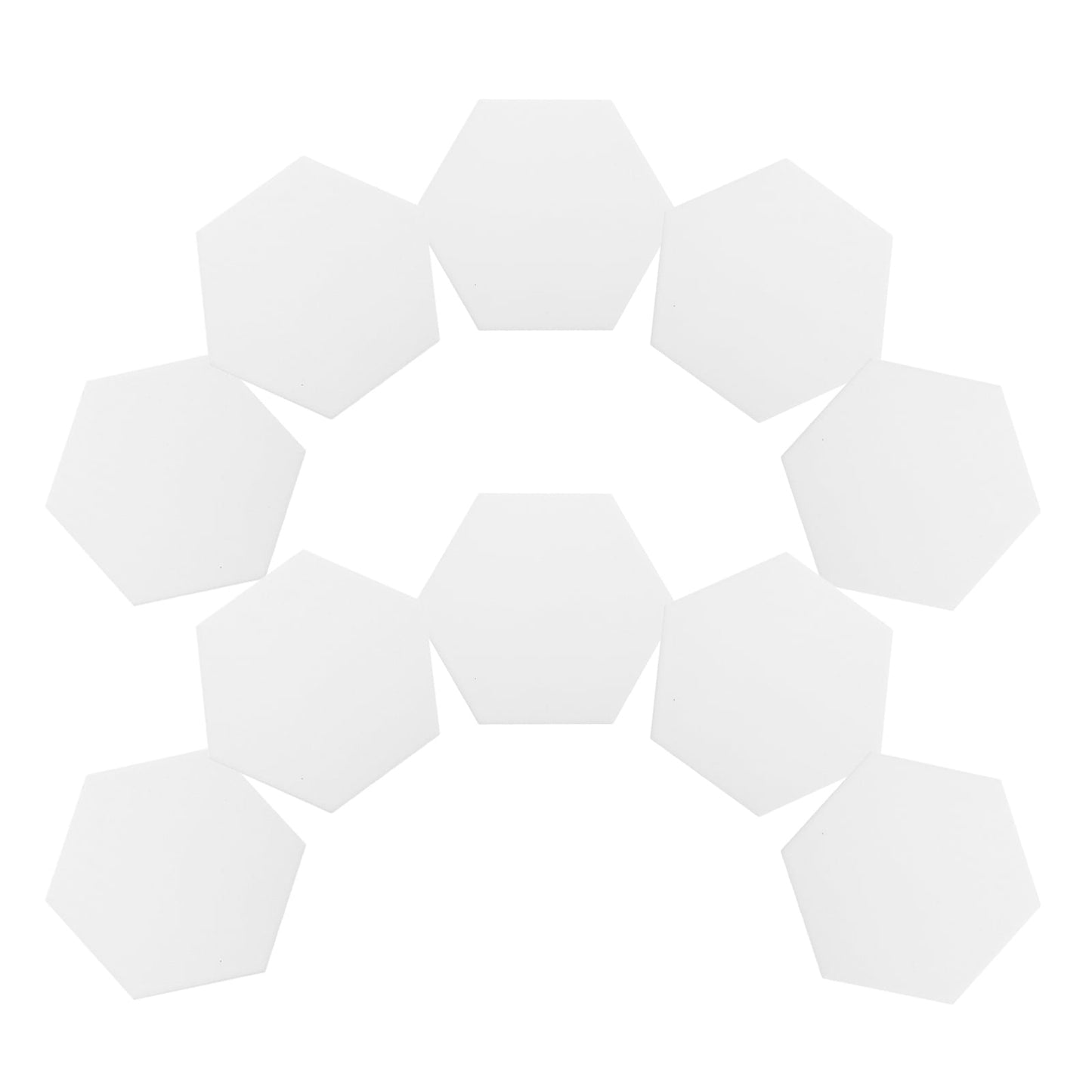 HOOWIFFY 10Set White Ceramic Hexagonal Coasters with Nonslip Heat Resistant Surface for Sublimation