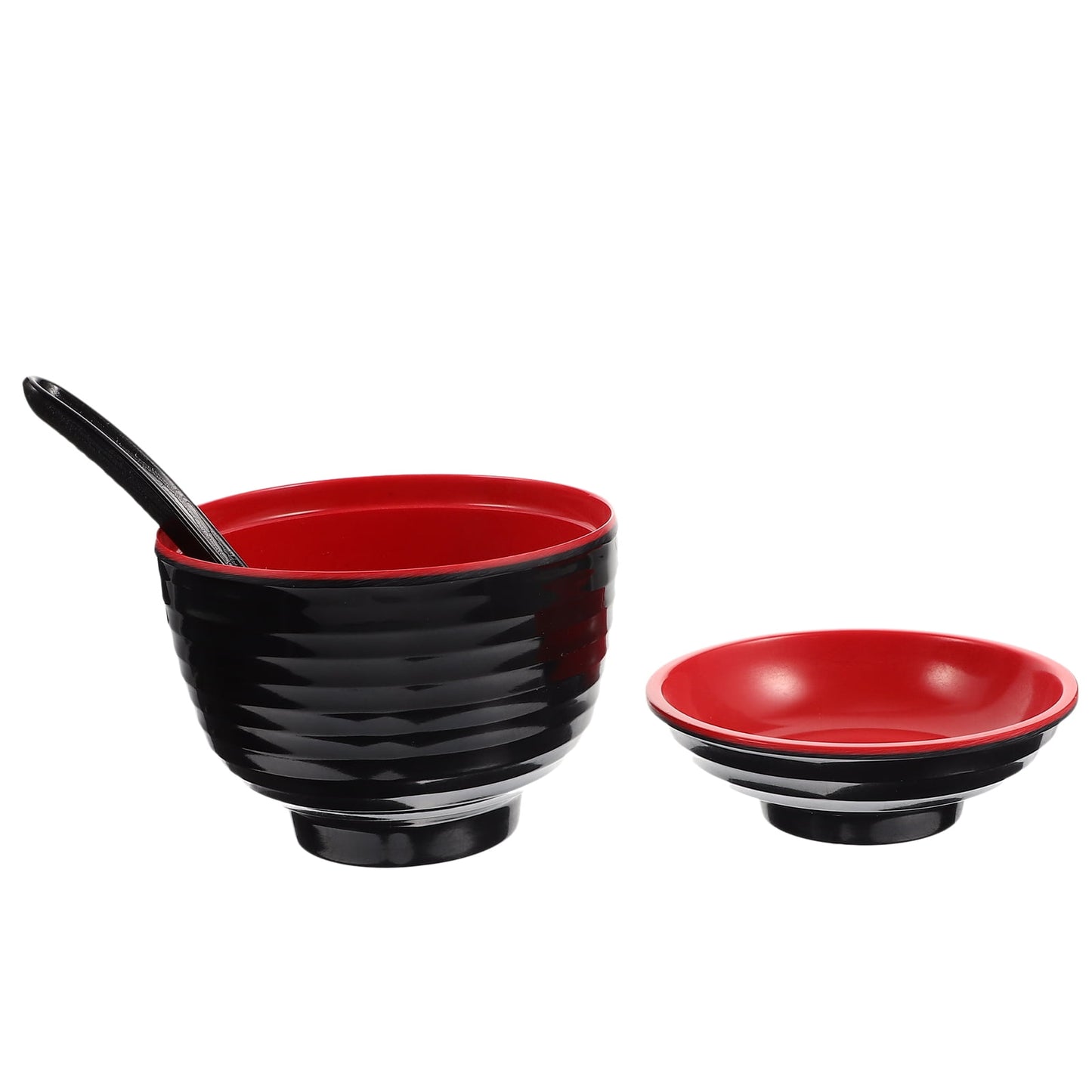 HOOWIFFY Traditional Japanese Miso Soup Bowl Set, Round Black Ceramic, 10x10x9.5cm, Perfect for Authentic Asian Cuisine