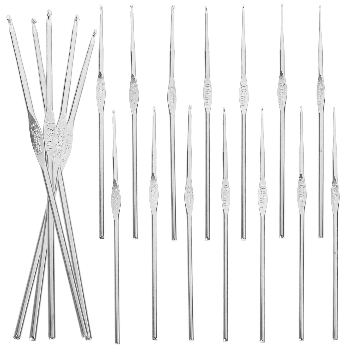 HOOWIFFY 3-Pack Lightweight Stainless Steel Crochet Hooks for Knitting, Sewing, and Hand Crafting Supplies