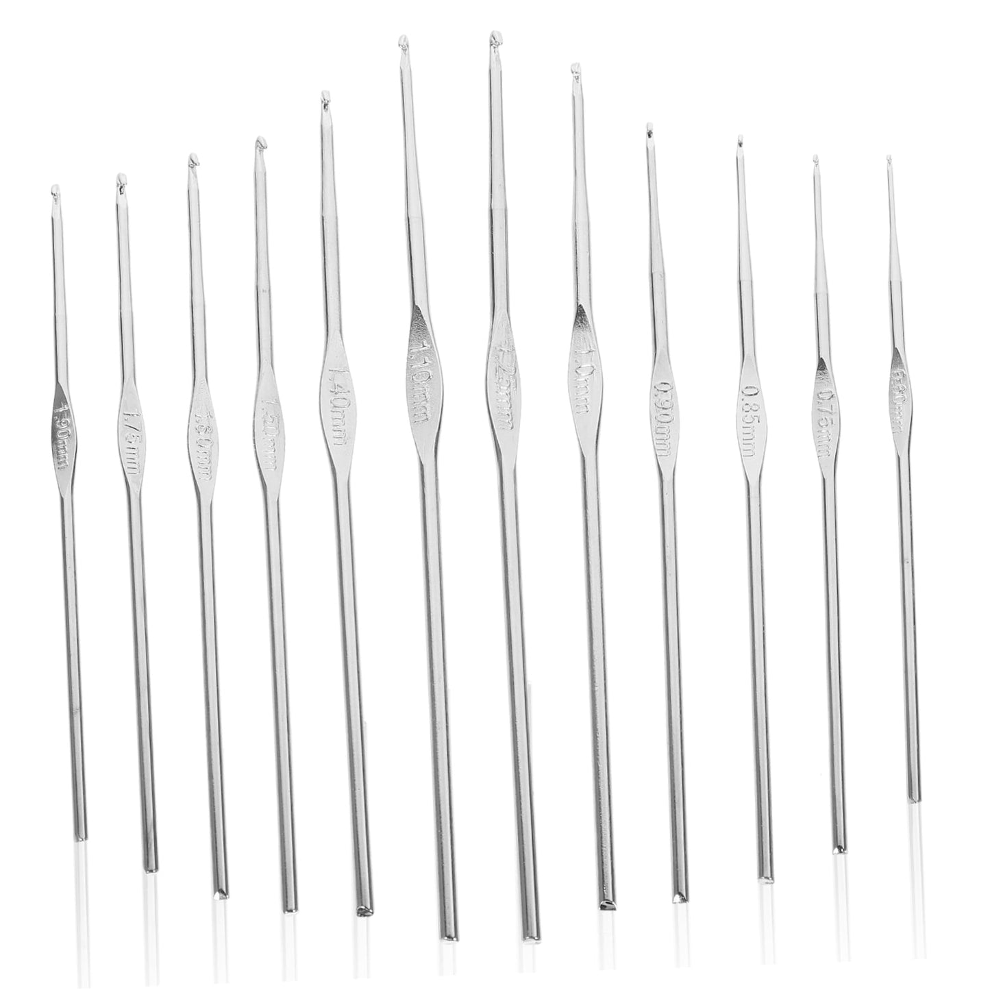 HOOWIFFY 3-Pack Lightweight Stainless Steel Crochet Hooks for Knitting, Sewing, and Hand Crafting Supplies