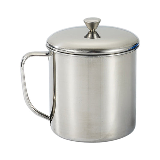 Darzheoy Stainless Steel Coffee Cup - Metal Tea Mug with Lid and Handle for Camping and Everyday Use XXL Silver