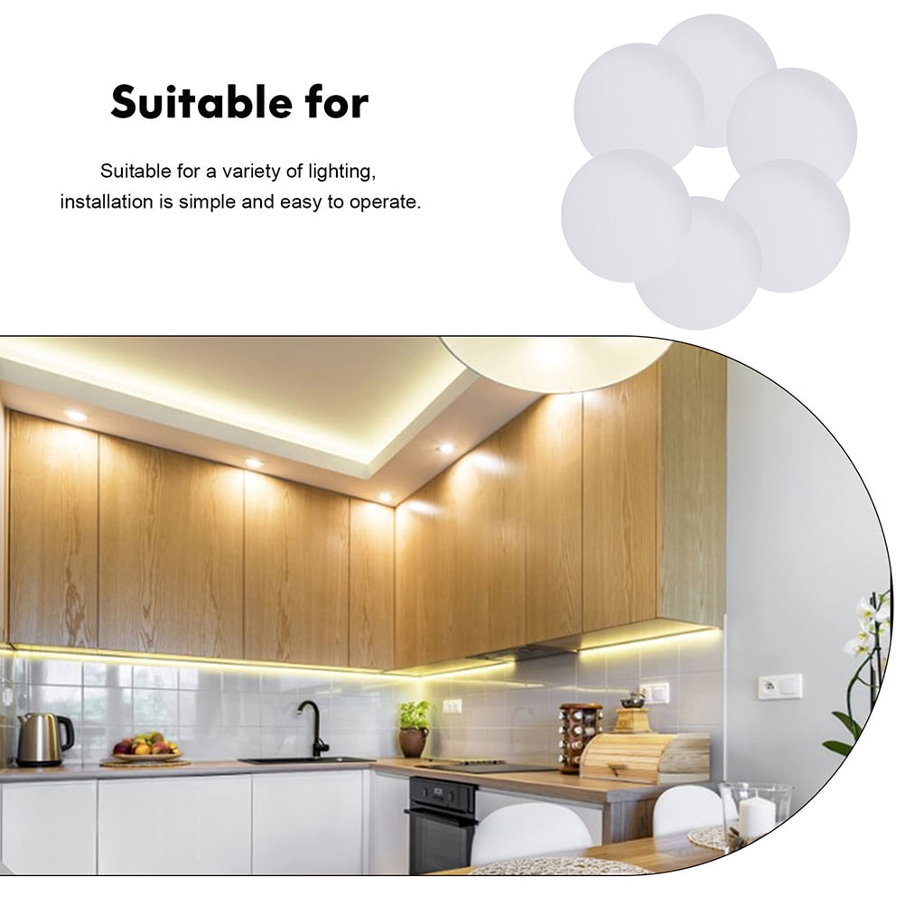6-Pack White Plastic Ceiling Light Covers Anti-Dazzle Simple Elegant Design for Home and Office