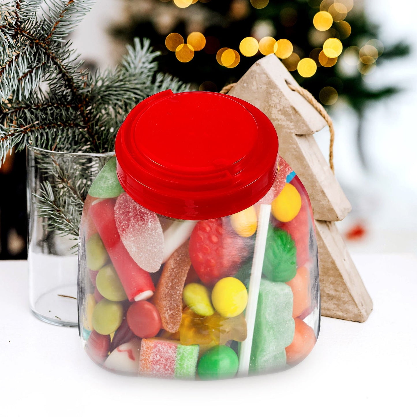 HOOWIFFY Wide Plastic Jars Airtight Kitchen Decor Home Decor 1Pack Modern Design Cookie Jar
