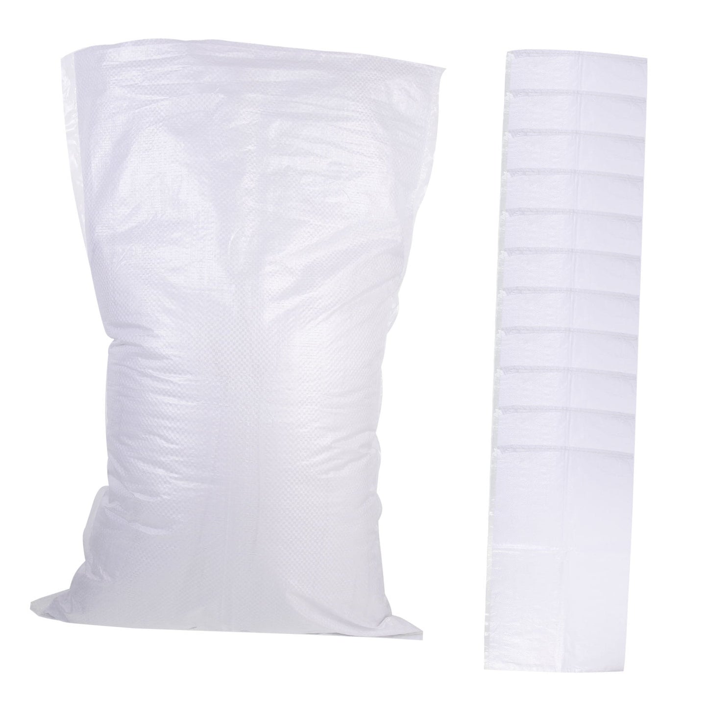HOOWIFFY White PP Woven Sandbags for Flood , Home, Garage, Yard, and Outdoor Use