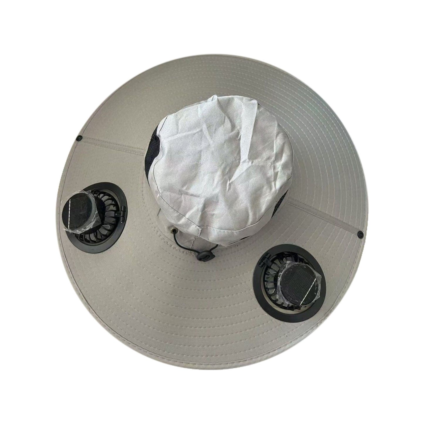 Darzheoy Solar Fan Hat Wide Brim Solar Fan Hat Outdoor Wide Brim Sun Hat with Solar Fan Fishing Hat, Removable & USB Charging Fan B-Gray