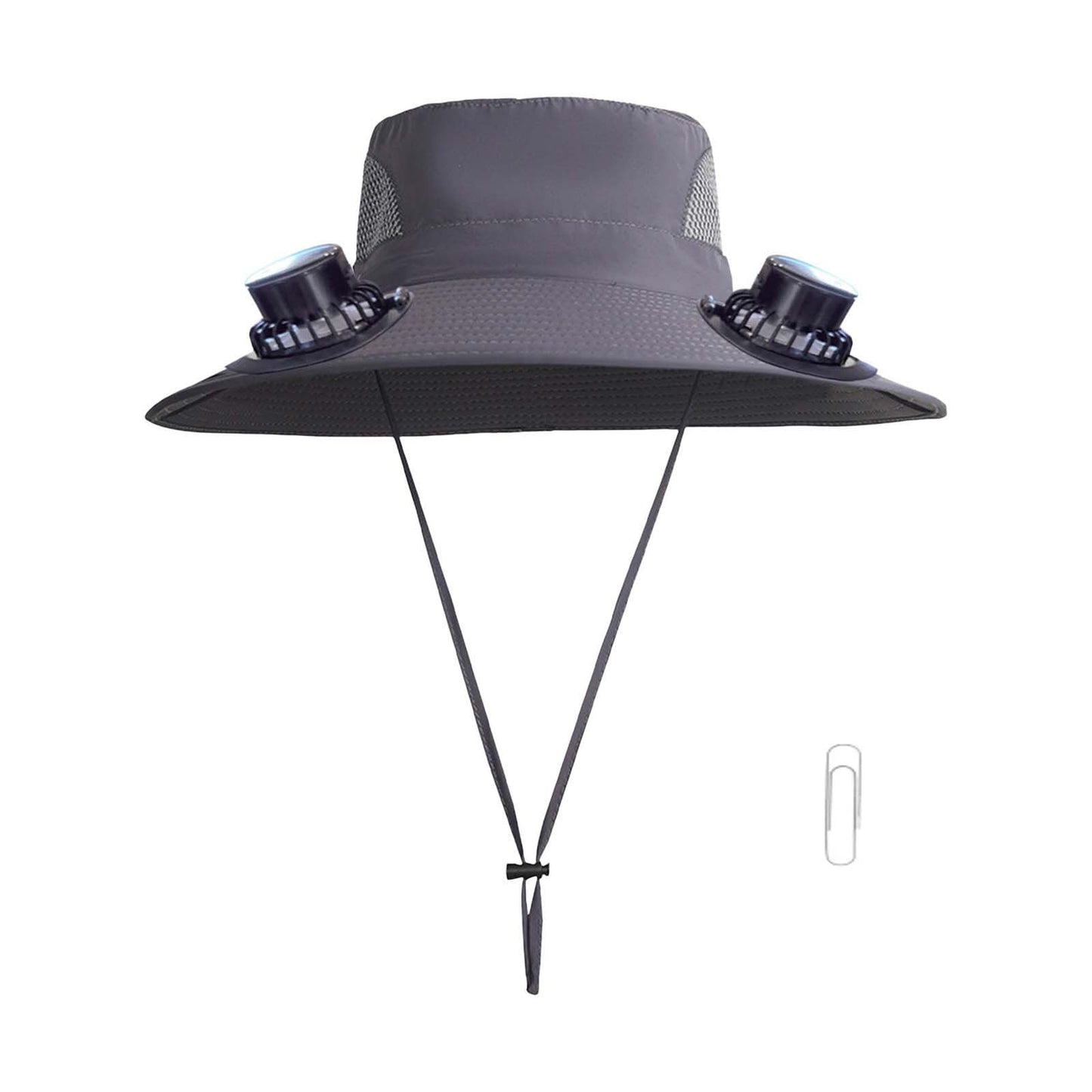 Darzheoy Solar Fan Hat Wide Brim Solar Fan Hat Outdoor Wide Brim Sun Hat with Solar Fan Fishing Hat, Removable & USB Charging Fan D-Gray