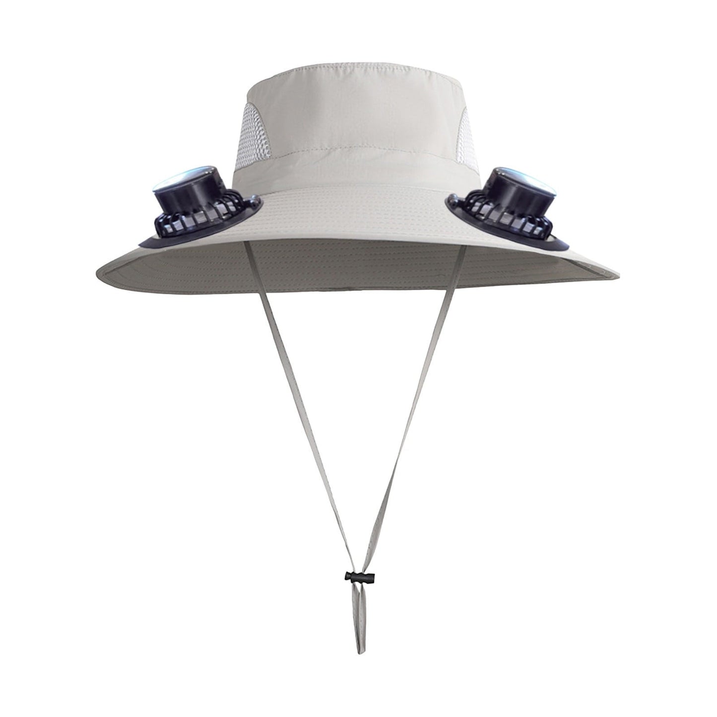 Darzheoy Solar Fan Hat Wide Brim Solar Fan Hat Outdoor Wide Brim Sun Hat with Solar Fan Fishing Hat, Removable & USB Charging Fan D-White