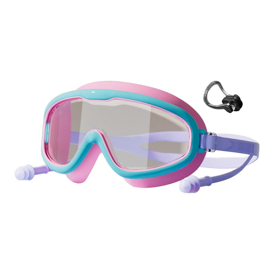 Chmadoxn \u200bKids Swim Goggles Set with Nose Clip & Ear Plugs - Anti-Fog UV Protection Swimming Glasses for Children, Adjustable Comfort Fit (Ages 3-12)\u200b\u200b Hot Pink