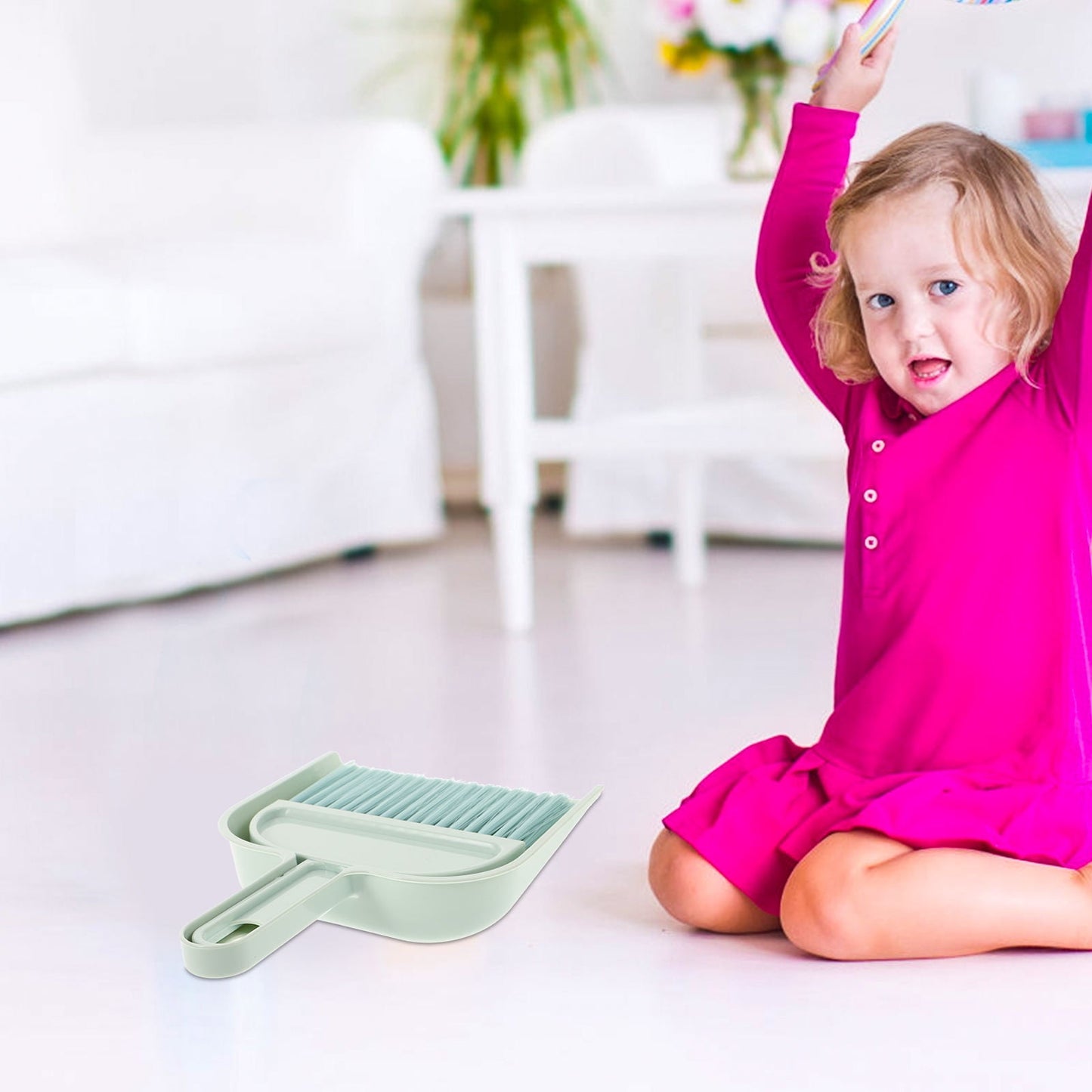 HOOWIFFY Mini Broom and Dustpan Set, 2-Pack , PP Material for Easy Cleaning