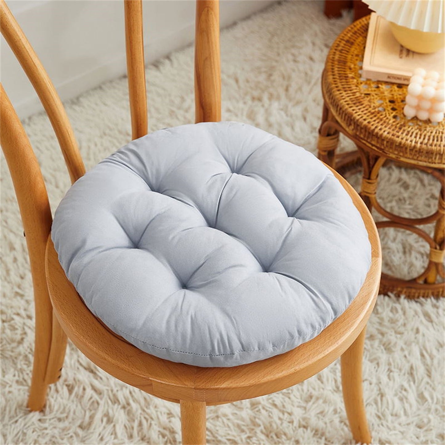 Darzheoy Round Seat Cushion Chair Pads for Kitchen Dining Chairs, Soft Comfort Chair Mat Pillow Cushions for Office Desk Living Room 16 Gray