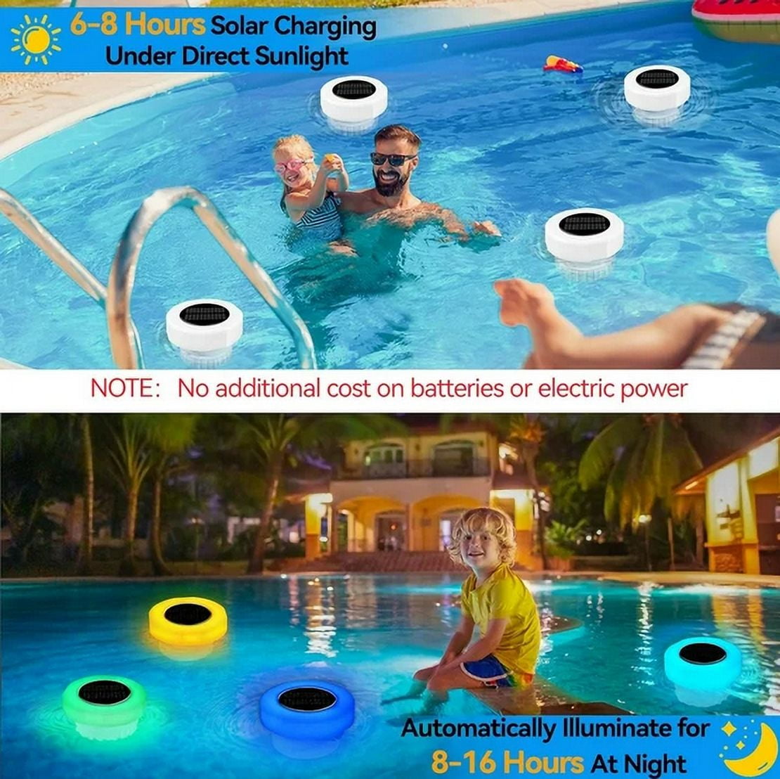 Darzheoy Pool Chlorine Floater, Chlorine Tablet Floater with Solar Light, Floating Chlorine Dispenser Fit 1" and 3" Chlorine Tabs, Adjustable Pool Chlorinator Floater White