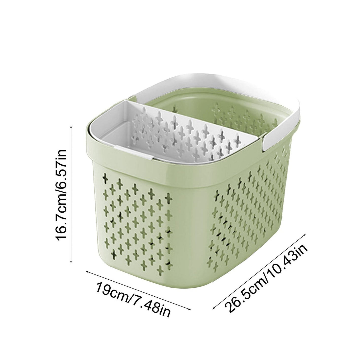 Kdkad Portable Shower Caddy Basket - Water-Resistant Bath Organizer with Drain Holes | PP Plastic Dorm Essential with Handles for Toiletries & Cosmetics Storage 7.5×10.4×6.6 in A