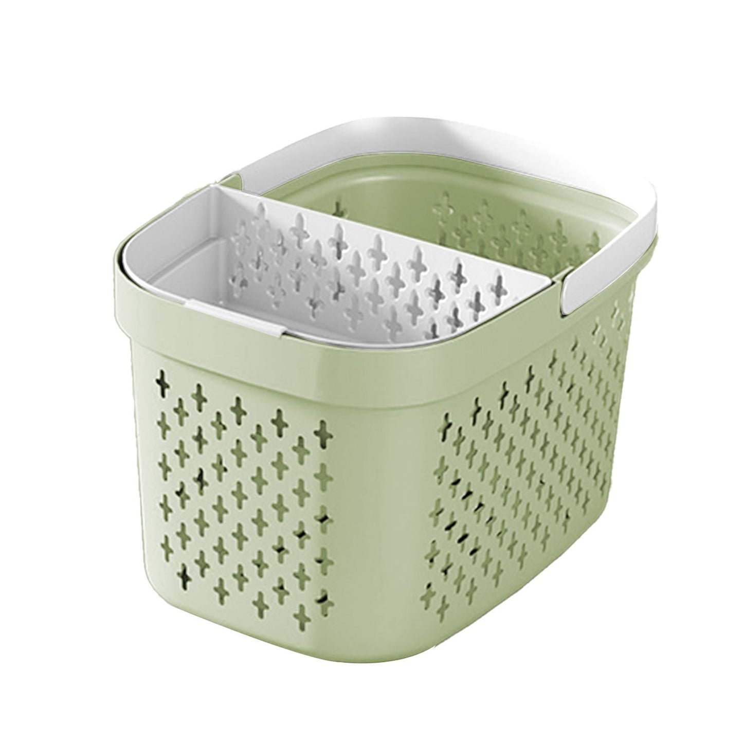 Kdkad Portable Shower Caddy Basket - Water-Resistant Bath Organizer with Drain Holes | PP Plastic Dorm Essential with Handles for Toiletries & Cosmetics Storage 7.5×10.4×6.6 in B