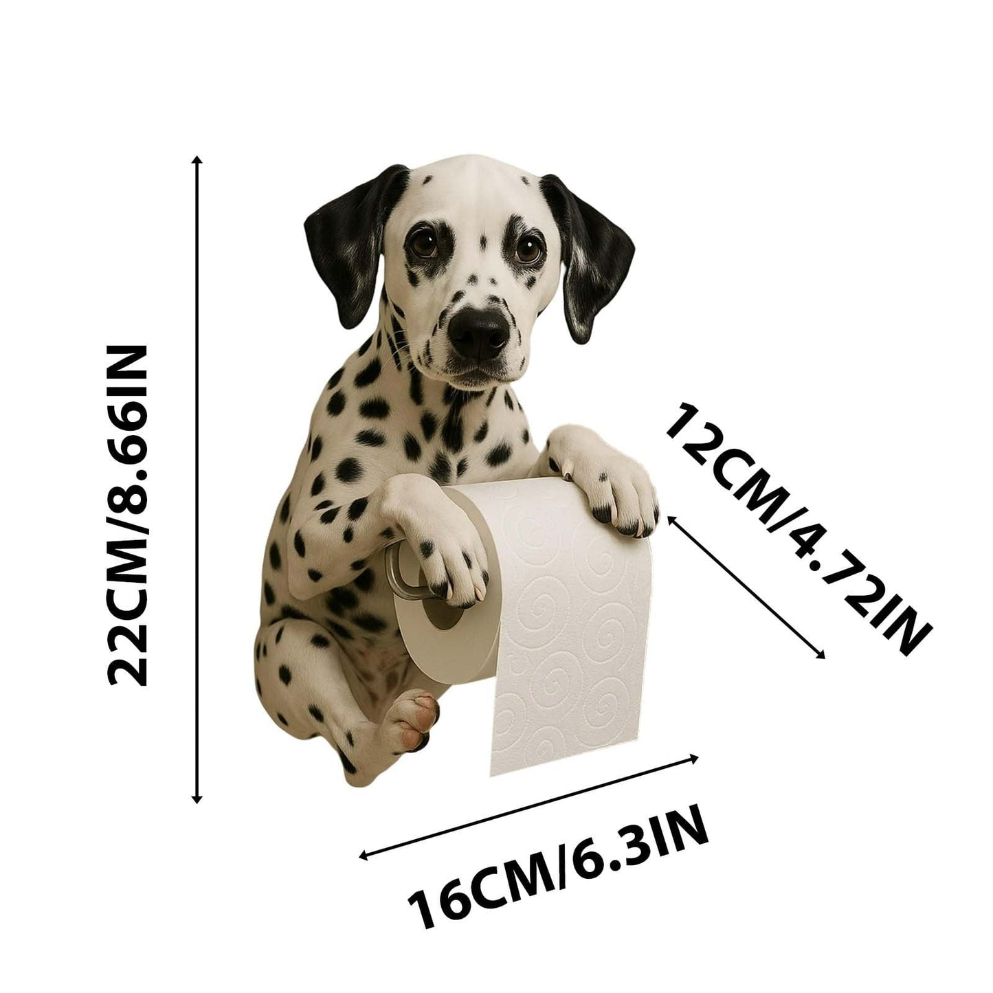 Darzheoy Dogs Toilet Roll Holder Series, 3D Resin Cute Dog Towel Rack, Wall Mouted Toilets Paper Storage Dispenser for Home Bathroom Kitchen A