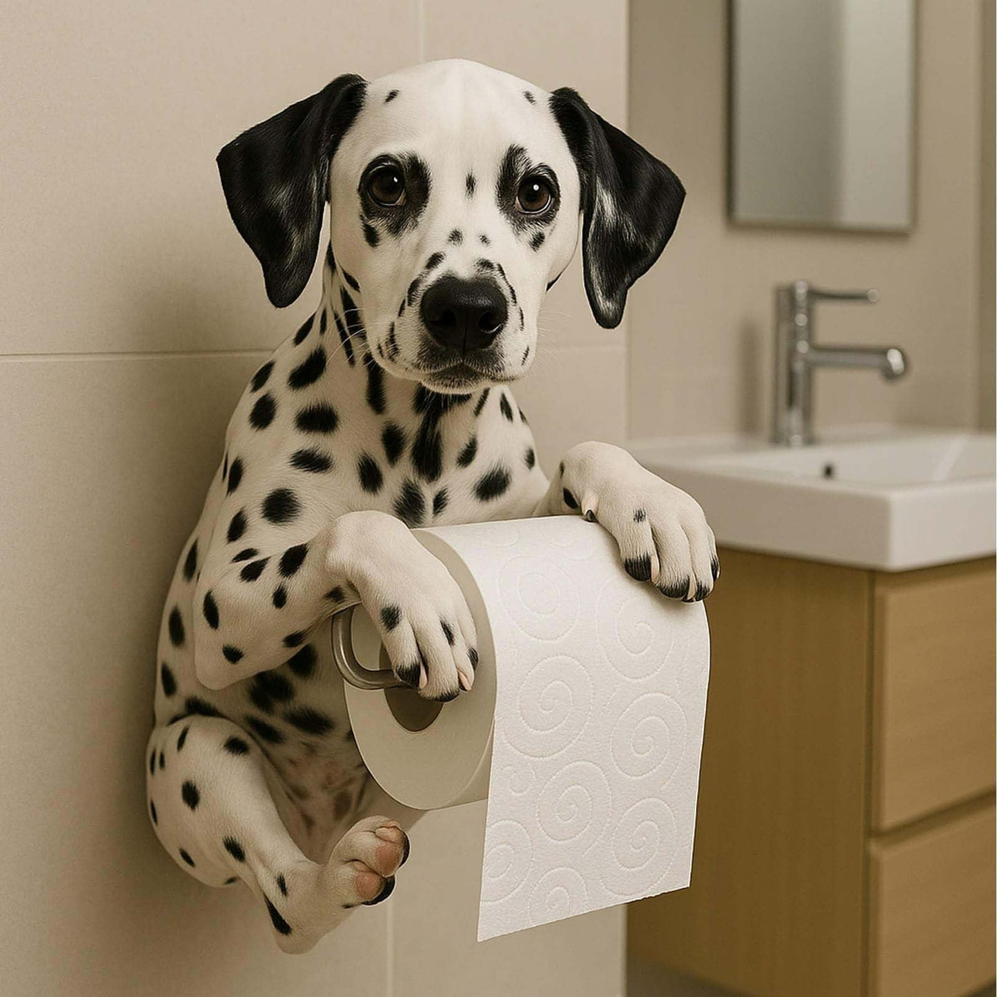 Darzheoy Dogs Toilet Roll Holder Series, 3D Resin Cute Dog Towel Rack, Wall Mouted Toilets Paper Storage Dispenser for Home Bathroom Kitchen A