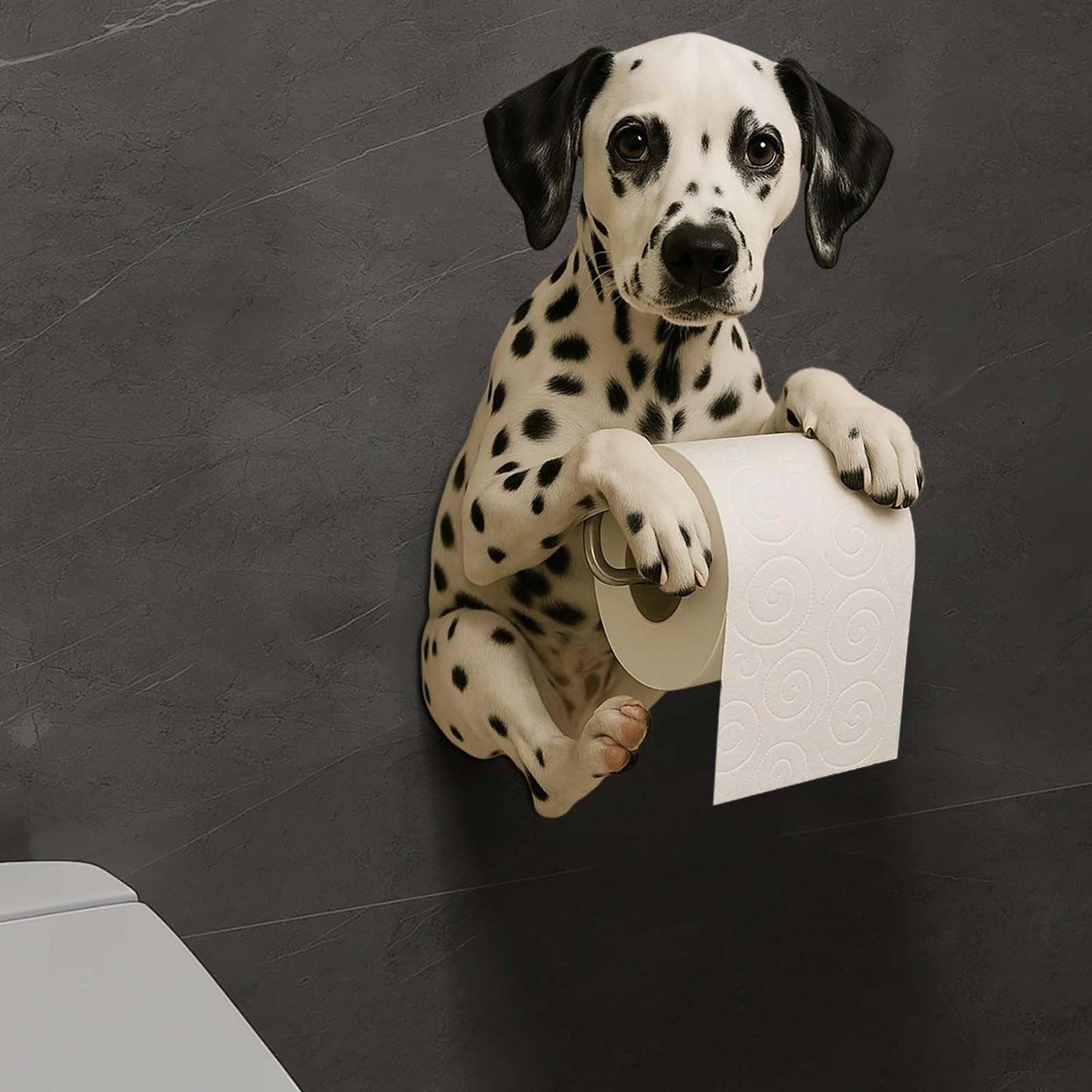 Darzheoy Dogs Toilet Roll Holder Series, 3D Resin Cute Dog Towel Rack, Wall Mouted Toilets Paper Storage Dispenser for Home Bathroom Kitchen A