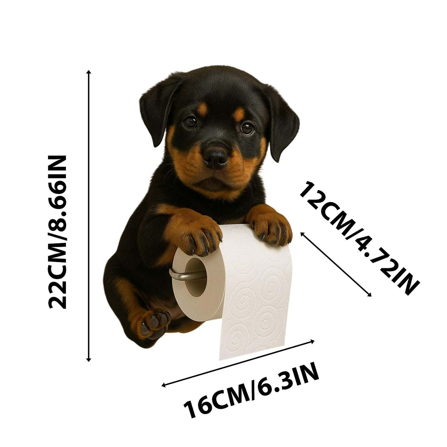 Darzheoy Dogs Toilet Roll Holder Series, 3D Resin Cute Dog Towel Rack, Wall Mouted Toilets Paper Storage Dispenser for Home Bathroom Kitchen B