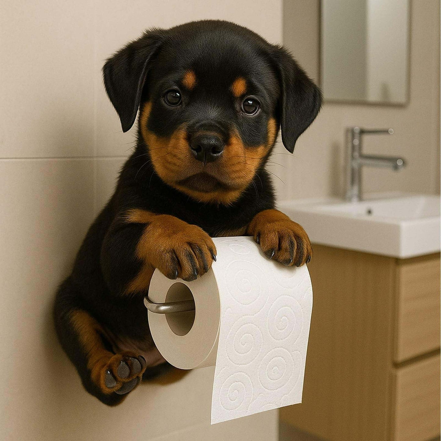 Darzheoy Dogs Toilet Roll Holder Series, 3D Resin Cute Dog Towel Rack, Wall Mouted Toilets Paper Storage Dispenser for Home Bathroom Kitchen B