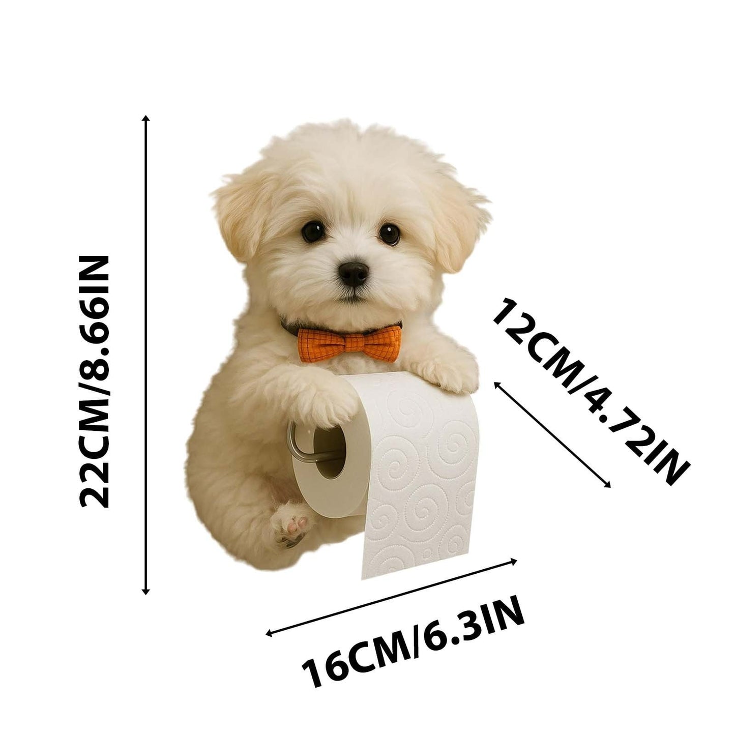Darzheoy Dogs Toilet Roll Holder Series, 3D Resin Cute Dog Towel Rack, Wall Mouted Toilets Paper Storage Dispenser for Home Bathroom Kitchen C