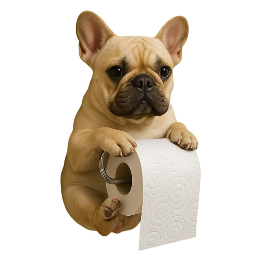 Darzheoy Dogs Toilet Roll Holder Series, 3D Resin Cute Dog Towel Rack, Wall Mouted Toilets Paper Storage Dispenser for Home Bathroom Kitchen E
