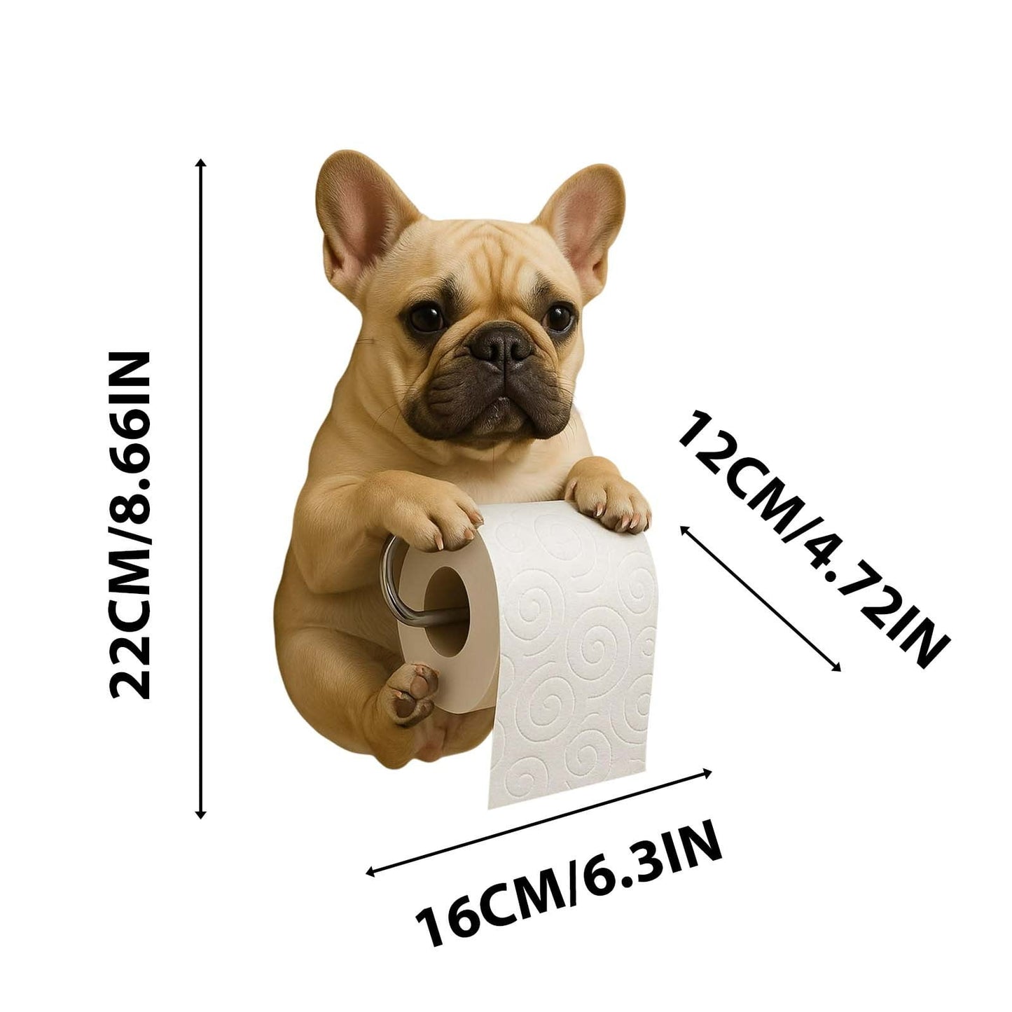 Darzheoy Dogs Toilet Roll Holder Series, 3D Resin Cute Dog Towel Rack, Wall Mouted Toilets Paper Storage Dispenser for Home Bathroom Kitchen E
