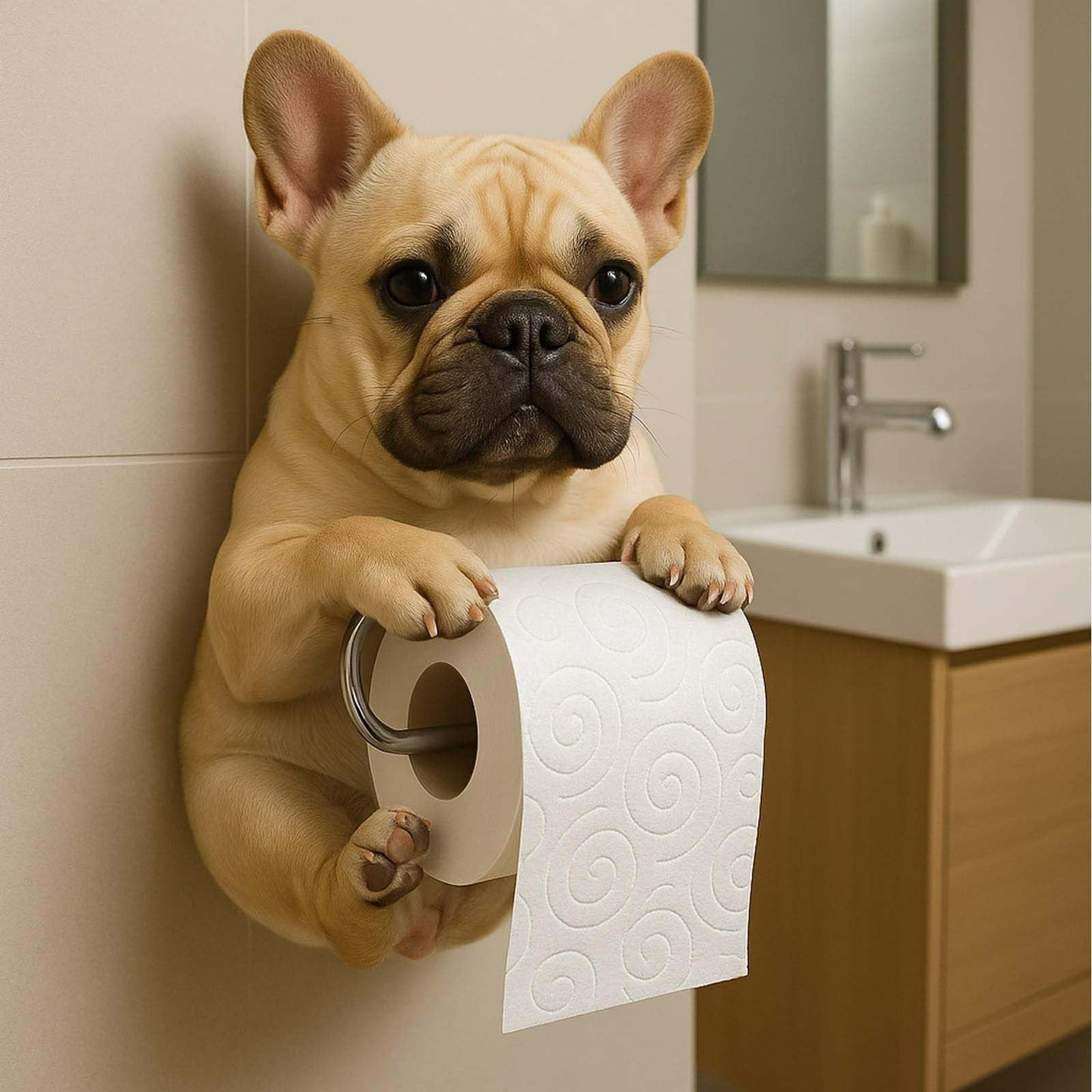 Darzheoy Dogs Toilet Roll Holder Series, 3D Resin Cute Dog Towel Rack, Wall Mouted Toilets Paper Storage Dispenser for Home Bathroom Kitchen E
