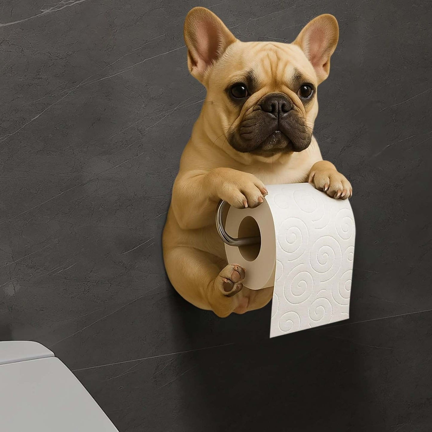 Darzheoy Dogs Toilet Roll Holder Series, 3D Resin Cute Dog Towel Rack, Wall Mouted Toilets Paper Storage Dispenser for Home Bathroom Kitchen E