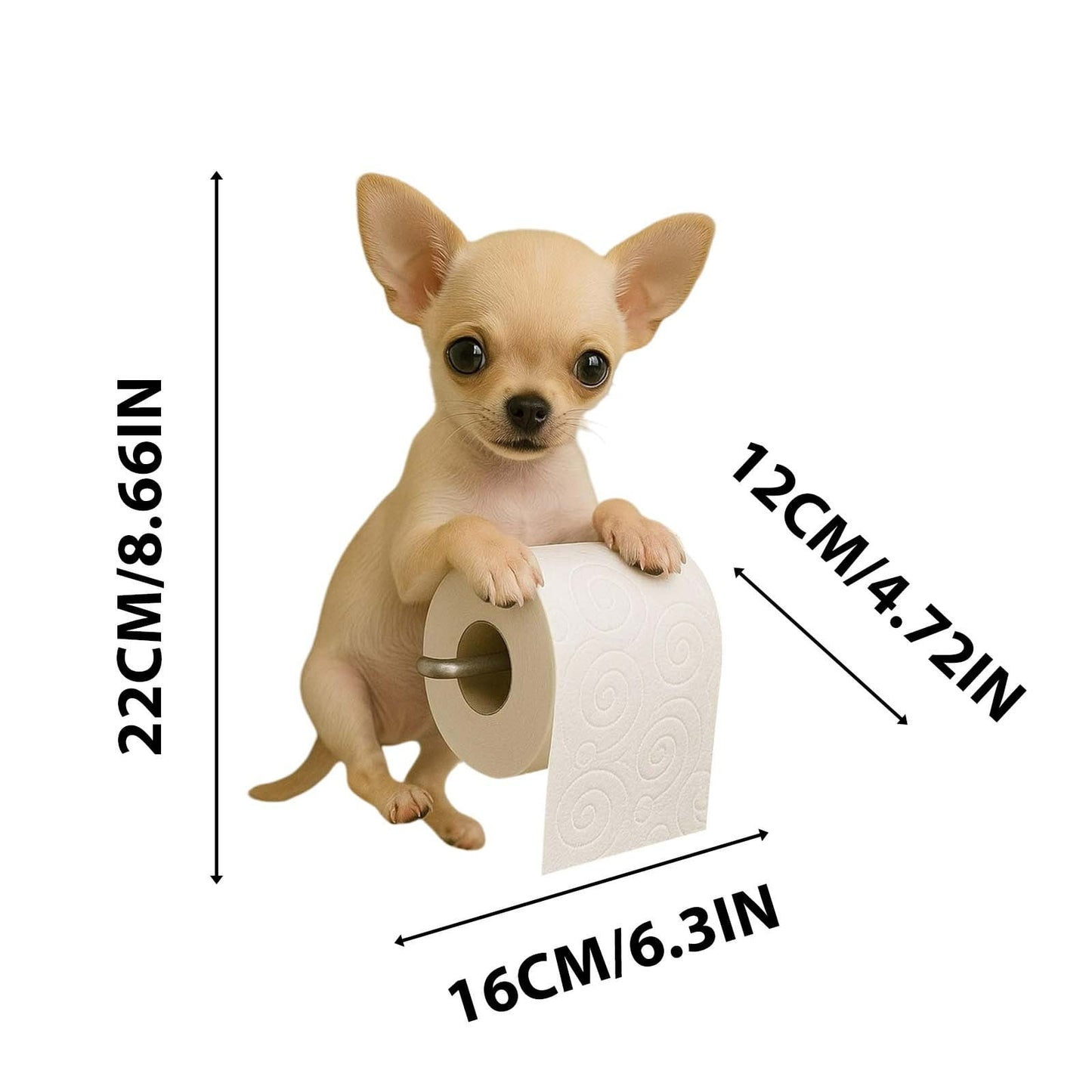 Darzheoy Dogs Toilet Roll Holder Series, 3D Resin Cute Dog Towel Rack, Wall Mouted Toilets Paper Storage Dispenser for Home Bathroom Kitchen F