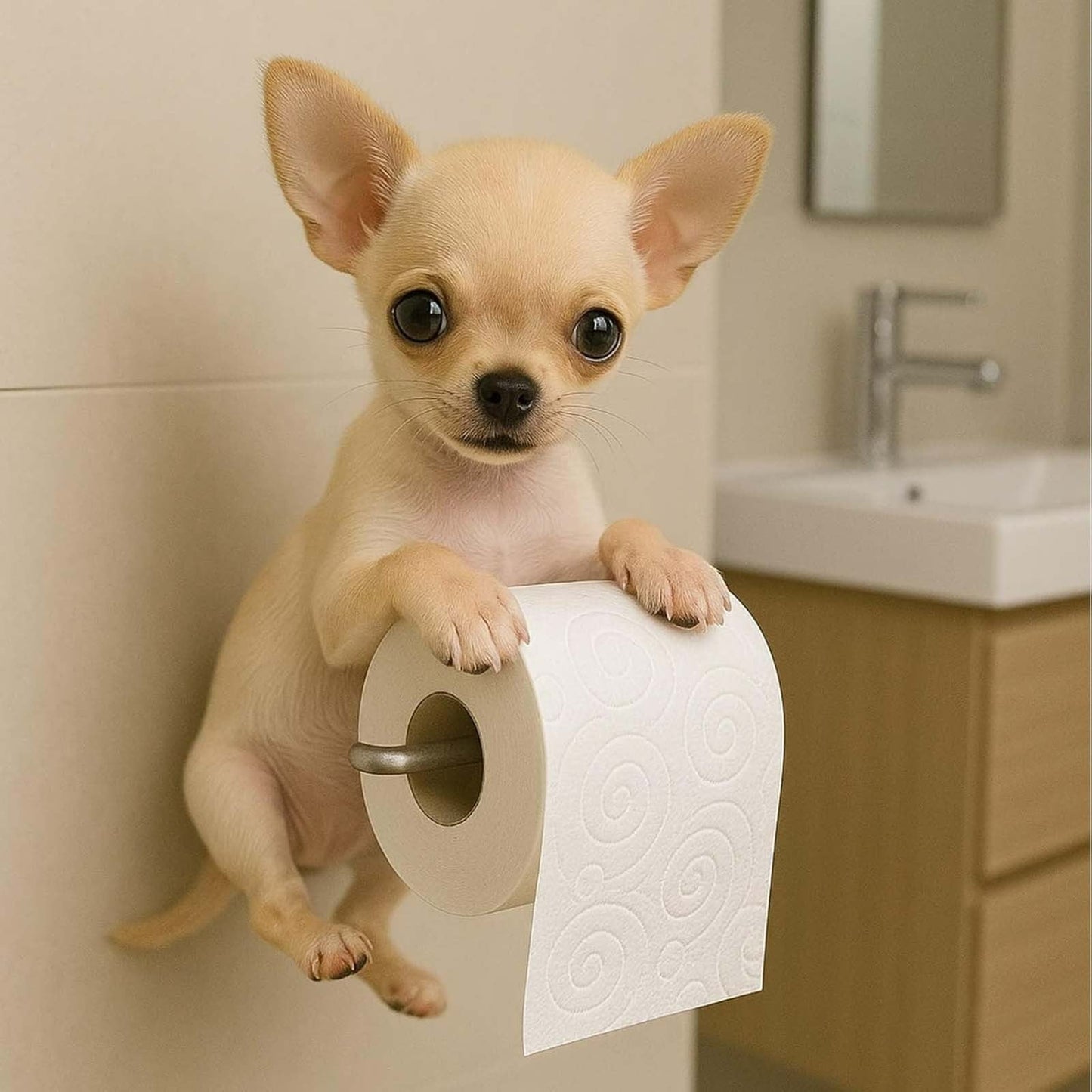 Darzheoy Dogs Toilet Roll Holder Series, 3D Resin Cute Dog Towel Rack, Wall Mouted Toilets Paper Storage Dispenser for Home Bathroom Kitchen F