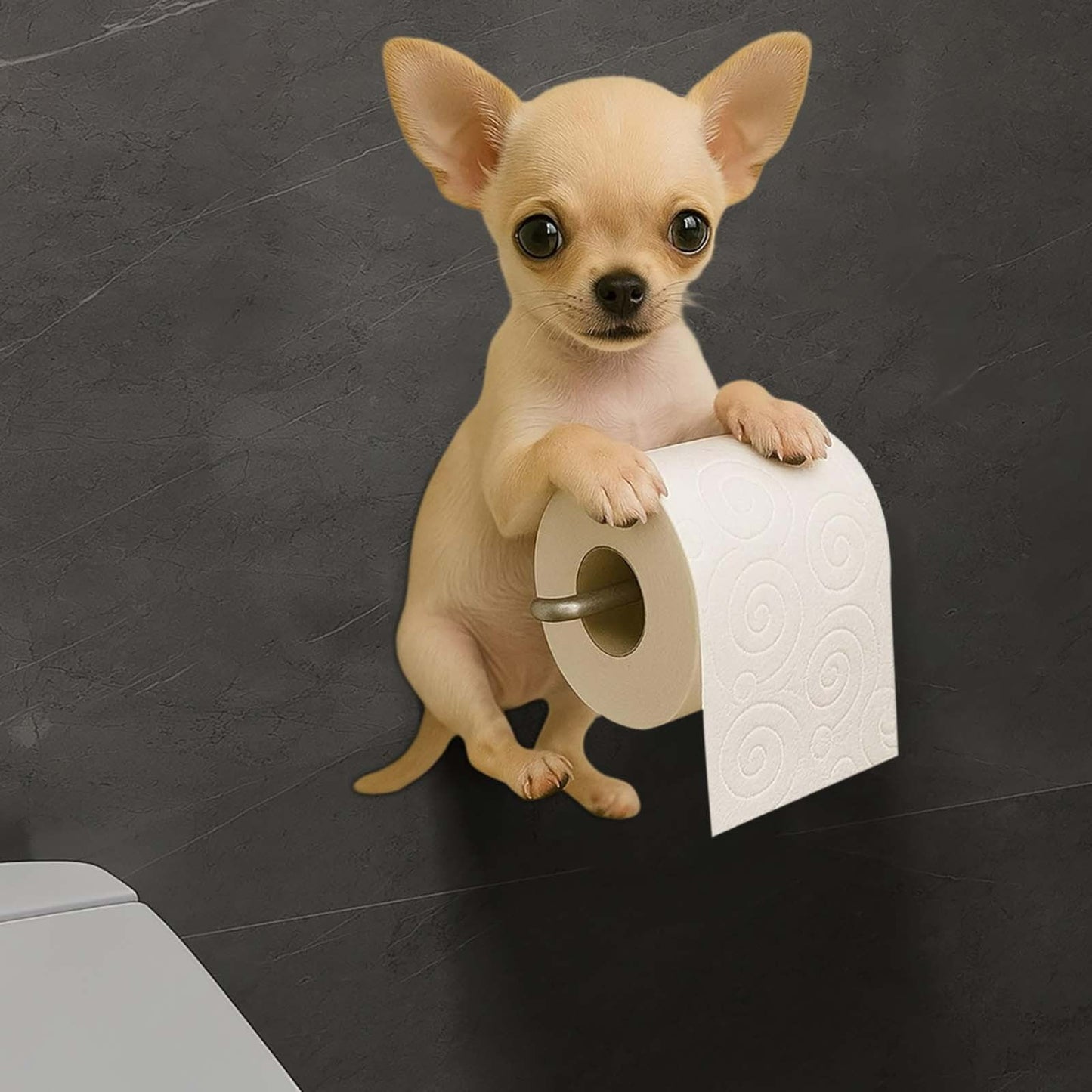 Darzheoy Dogs Toilet Roll Holder Series, 3D Resin Cute Dog Towel Rack, Wall Mouted Toilets Paper Storage Dispenser for Home Bathroom Kitchen F