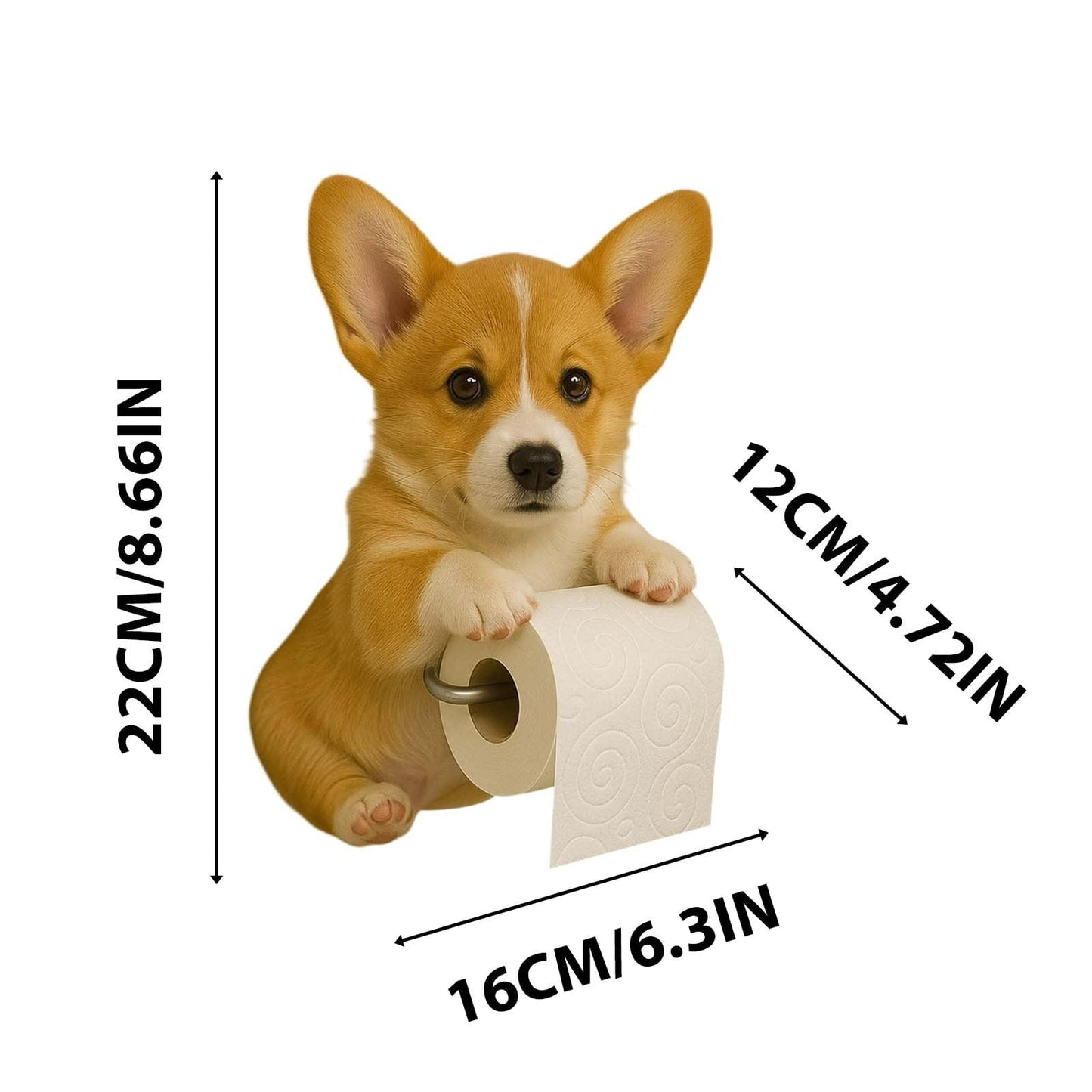 Darzheoy Dogs Toilet Roll Holder Series, 3D Resin Cute Dog Towel Rack, Wall Mouted Toilets Paper Storage Dispenser for Home Bathroom Kitchen G
