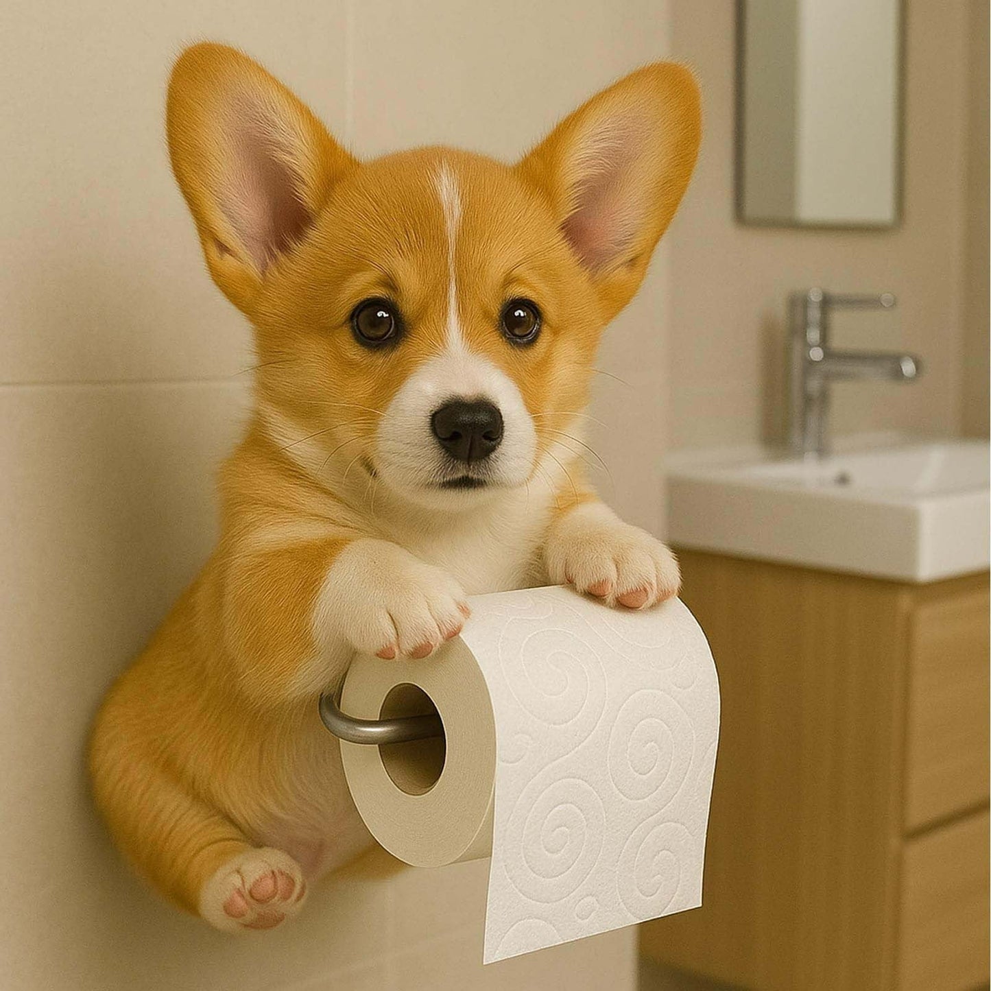 Darzheoy Dogs Toilet Roll Holder Series, 3D Resin Cute Dog Towel Rack, Wall Mouted Toilets Paper Storage Dispenser for Home Bathroom Kitchen G