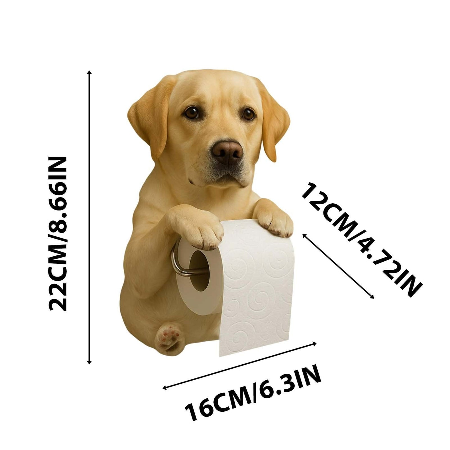 Darzheoy Dogs Toilet Roll Holder Series, 3D Resin Cute Dog Towel Rack, Wall Mouted Toilets Paper Storage Dispenser for Home Bathroom Kitchen J