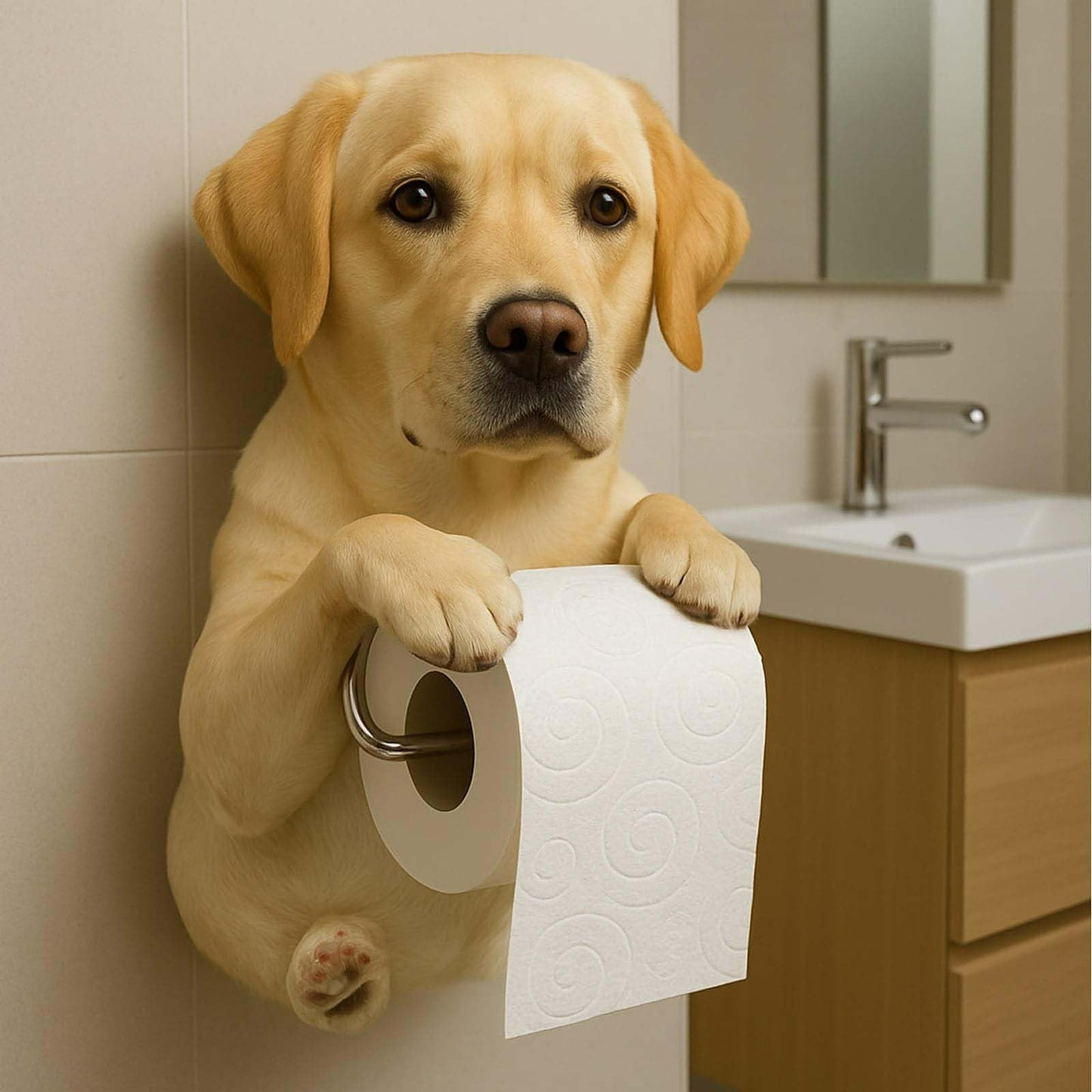 Darzheoy Dogs Toilet Roll Holder Series, 3D Resin Cute Dog Towel Rack, Wall Mouted Toilets Paper Storage Dispenser for Home Bathroom Kitchen J