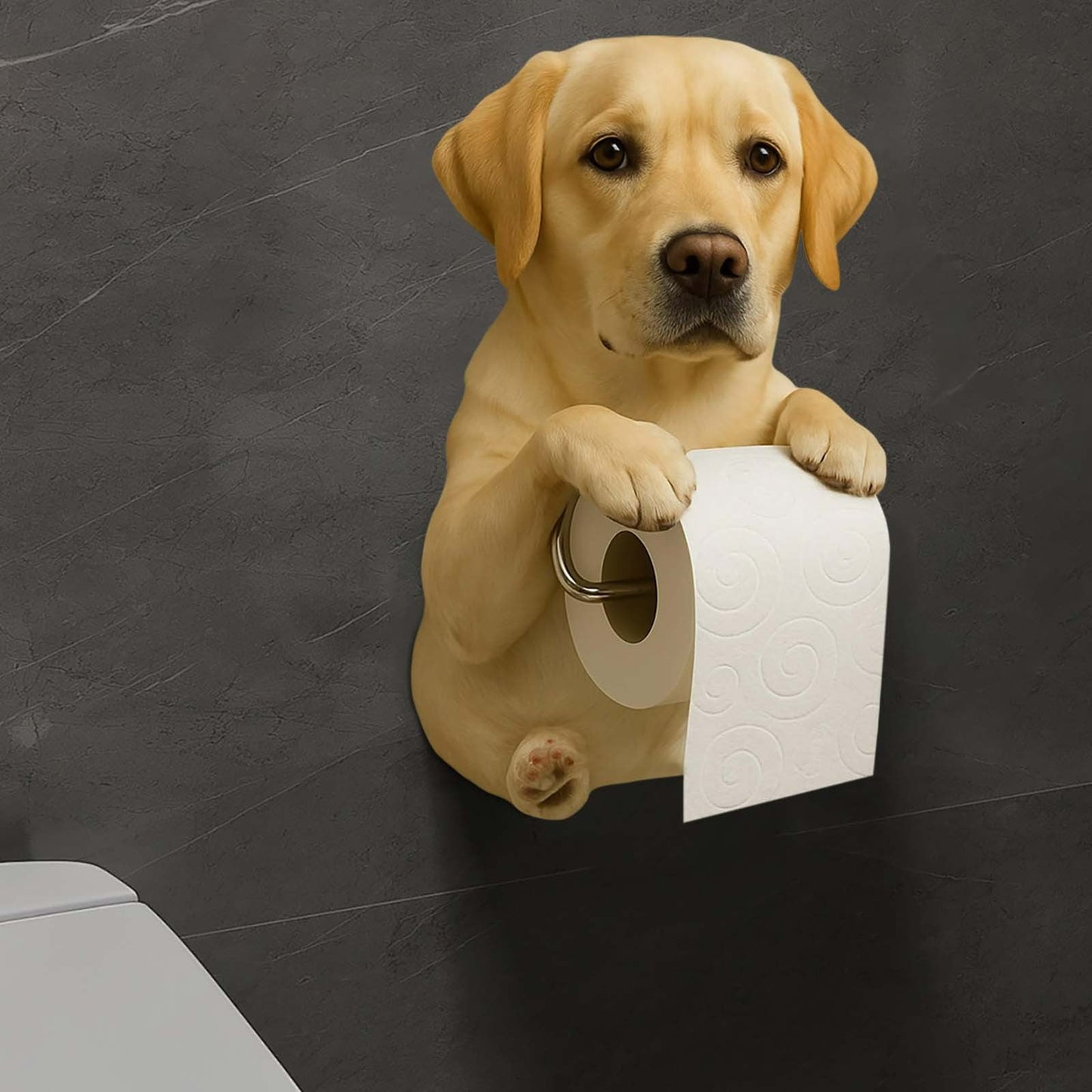 Darzheoy Dogs Toilet Roll Holder Series, 3D Resin Cute Dog Towel Rack, Wall Mouted Toilets Paper Storage Dispenser for Home Bathroom Kitchen J