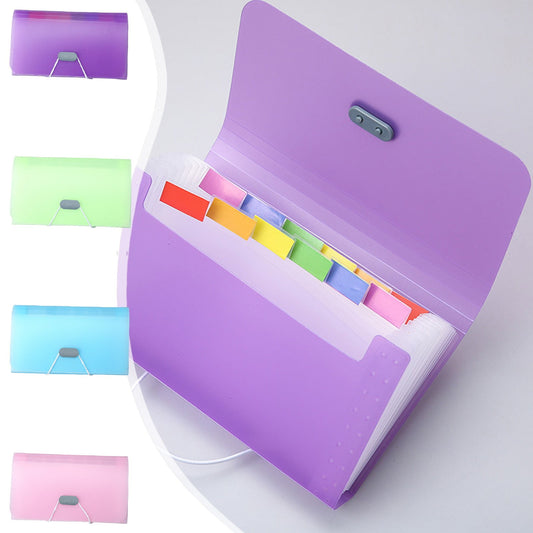 Kdkad A6 Mini Accordion File Organizer - 13 Pocket Portable Receipt Holder with Tabs for Bills, Tickets & Credit Cards (Solid Color)\u200b\u200b 7×4.2 in Pink
