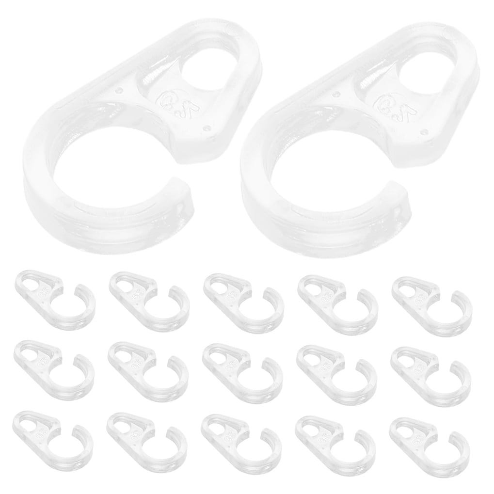 HOOWIFFY 30Pcs Curtain Hoops Transparent Plastic for Effortless Installation Home Decor