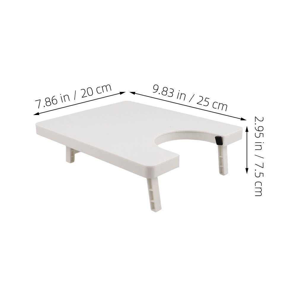 HOOWIFFY 2-Pack White Plastic Sewing Machine Extension Tables with Expanded Workspace for Crafting and Sewing Projects