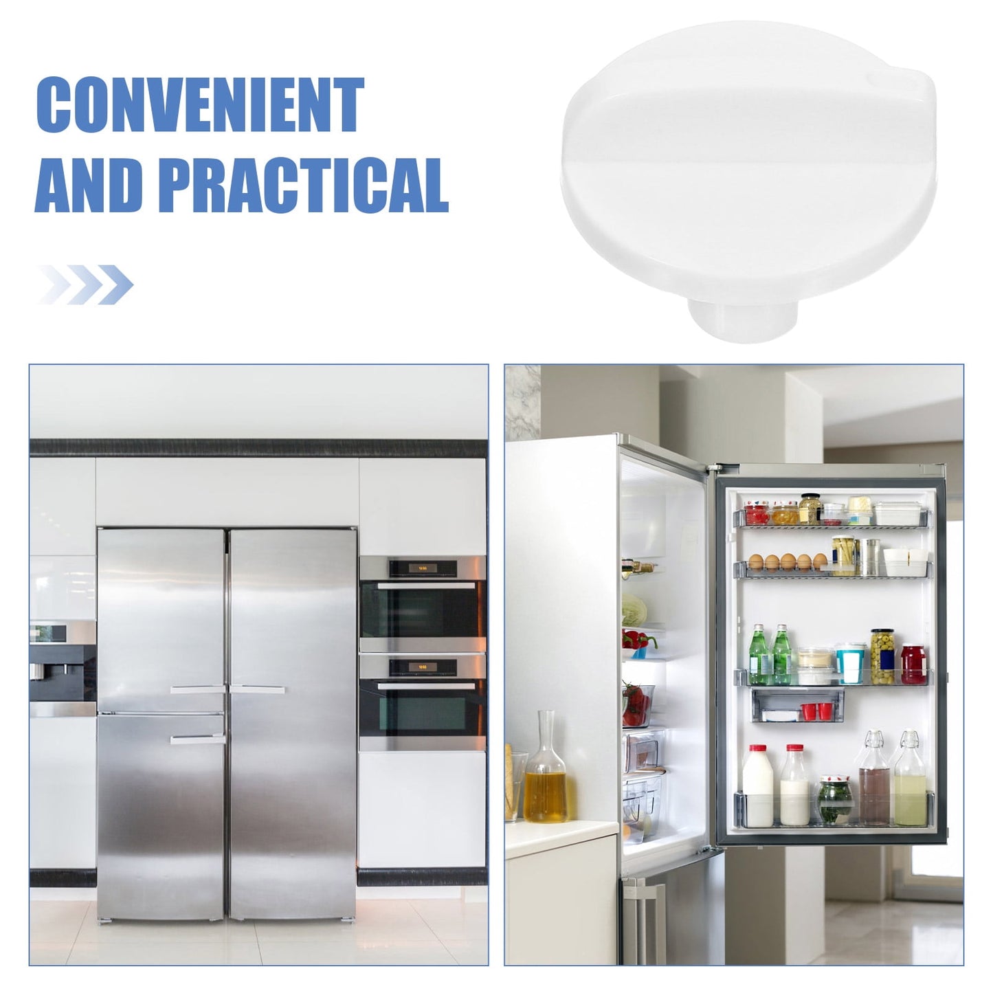 HOOWIFFY Appliance Temperature Knob Thermostat Control Knob Plastic White 1Pcs for Display Cabinet