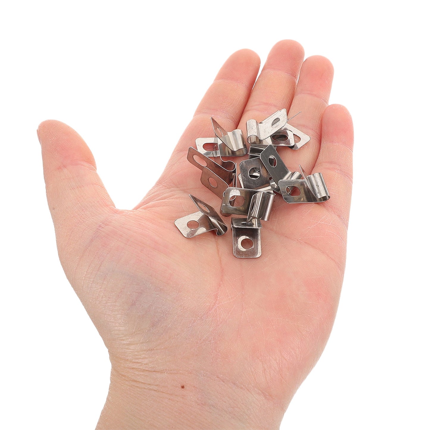 HOOWIFFY 100Pcs Stainless Steel Metal Wire Fence Clips for Quick and Easy Installation Fixing Accessories