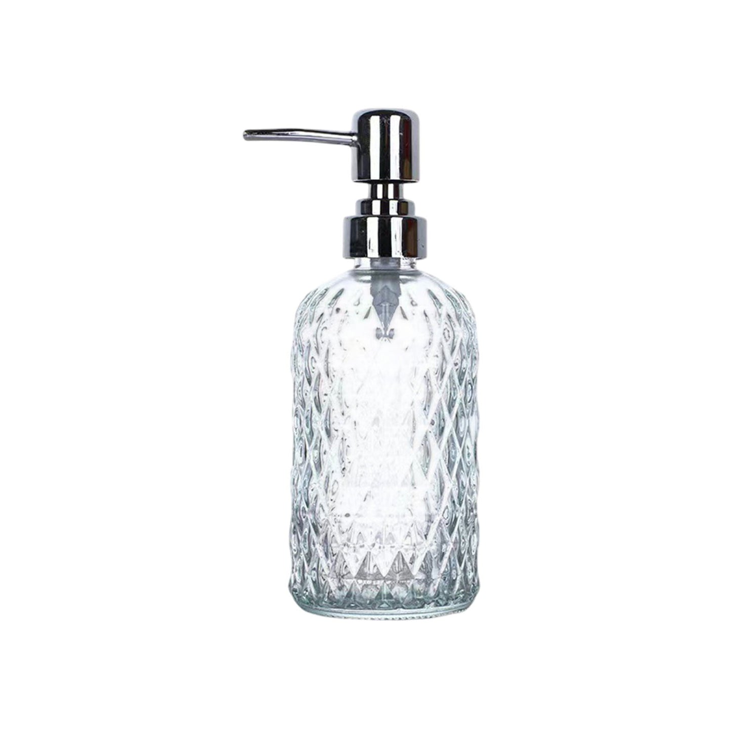 Darzheoy Glass Soap Dispenser 15 Oz for Bathroom Kitchen, Hand Soap/Lotion Dispenser with Plastic Pump White