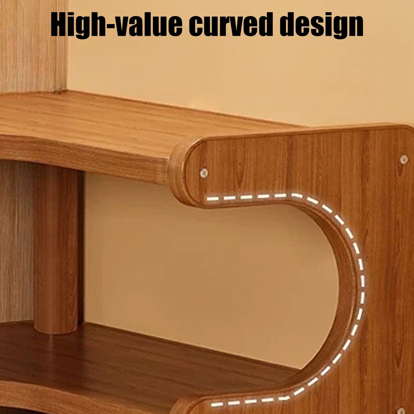 Kdkad 2-Tier Corner Desk Shelf 14x5 Inch Solid Wood Organizer for Kitchen/Bathroom/ice Multi-Functional Storage Rack Space-Saving Display Stand for Mugs & Supplies