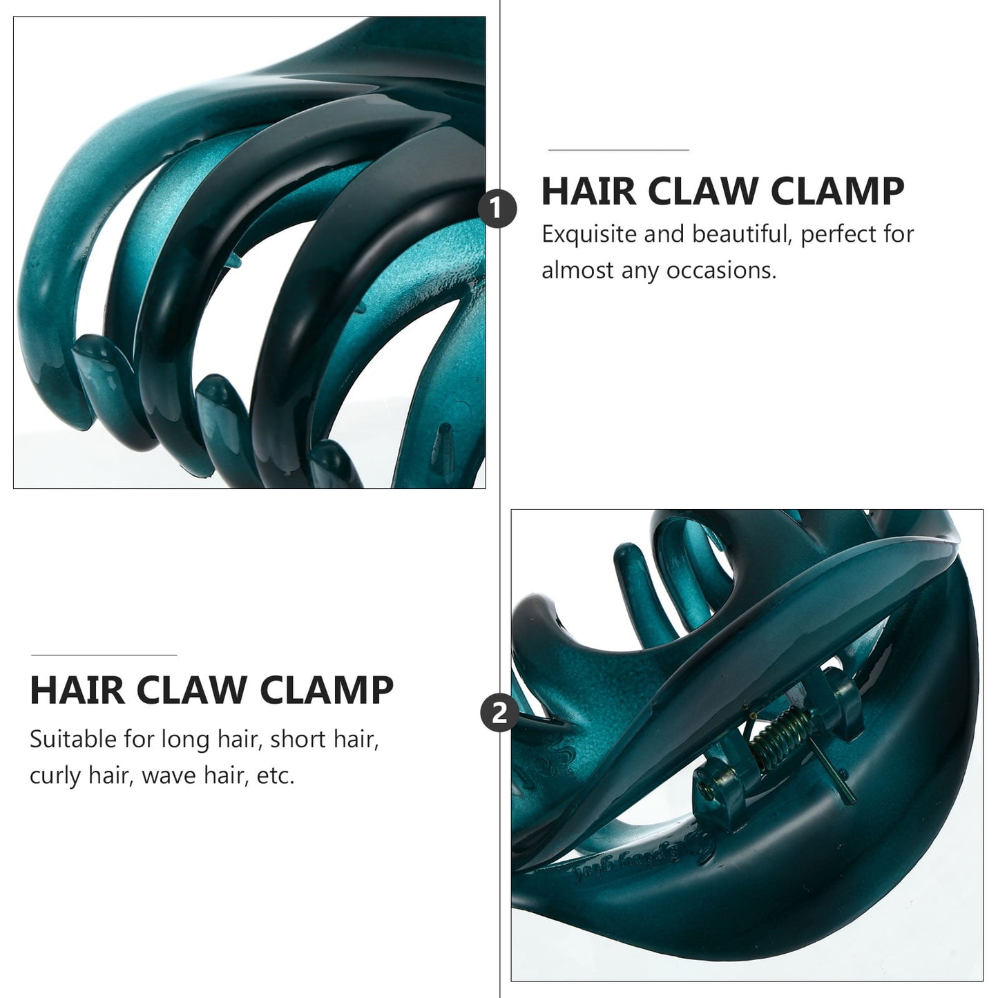 HOOWIFFY 2-Pack Acrylic Hair Clips for Thick Hair, Daily Styling Accessories for Women