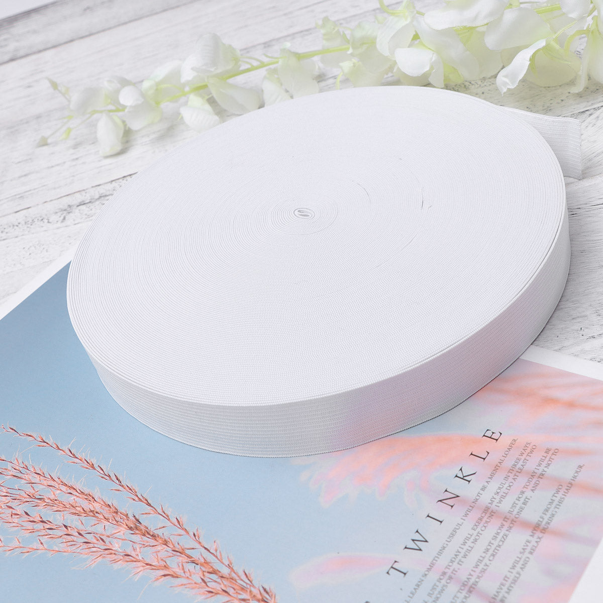 HOOWIFFY White Sewing Basting Tape for Elastic Band, 1 Roll - and Easy to Use Sewing Accessory