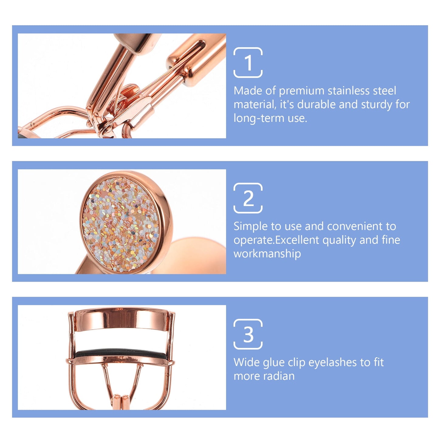HOOWIFFY Rose Eyelash Curler Stainless Steel Lash Curler for Beautiful Eye Makeup