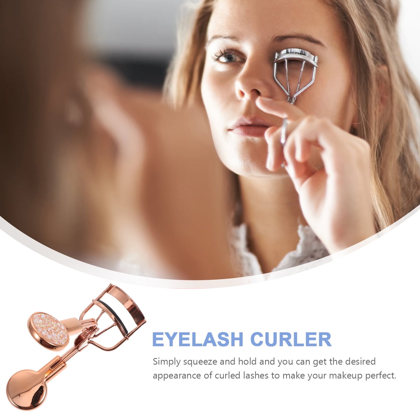HOOWIFFY Rose Eyelash Curler Stainless Steel Lash Curler for Beautiful Eye Makeup