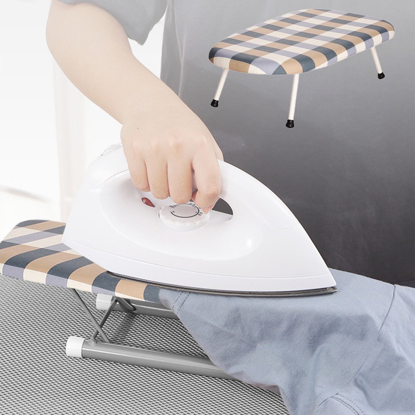 Kdkad Desktop Ironing Board, Small Folding Tabletop Iron Board with Heat-Resistant Cover, Portable for Dorm, Travel & Small Spaces, Mini Ironing Mat B