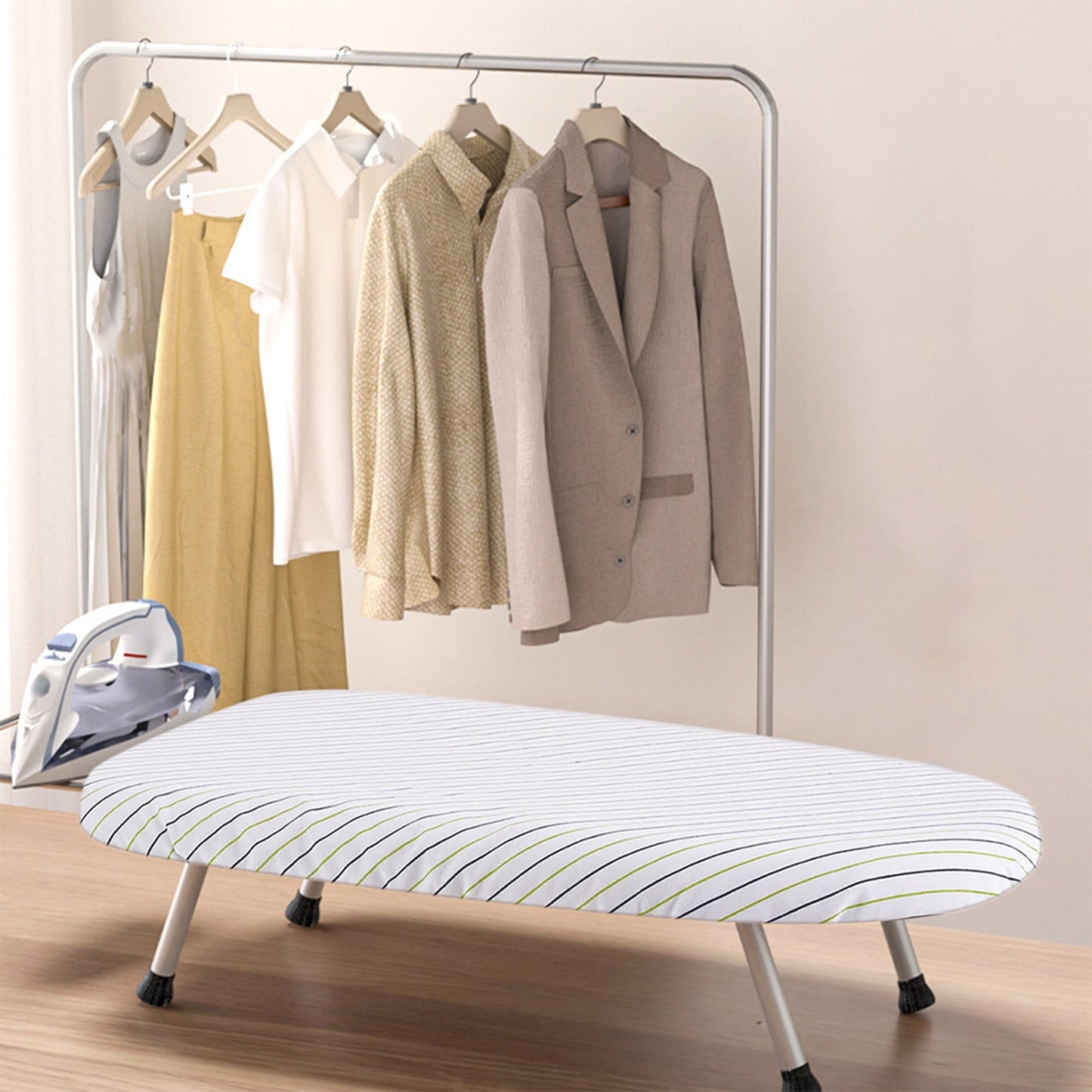 Kdkad Desktop Ironing Board, Small Folding Tabletop Iron Board with Heat-Resistant Cover, Portable for Dorm, Travel & Small Spaces, Mini Ironing Mat C