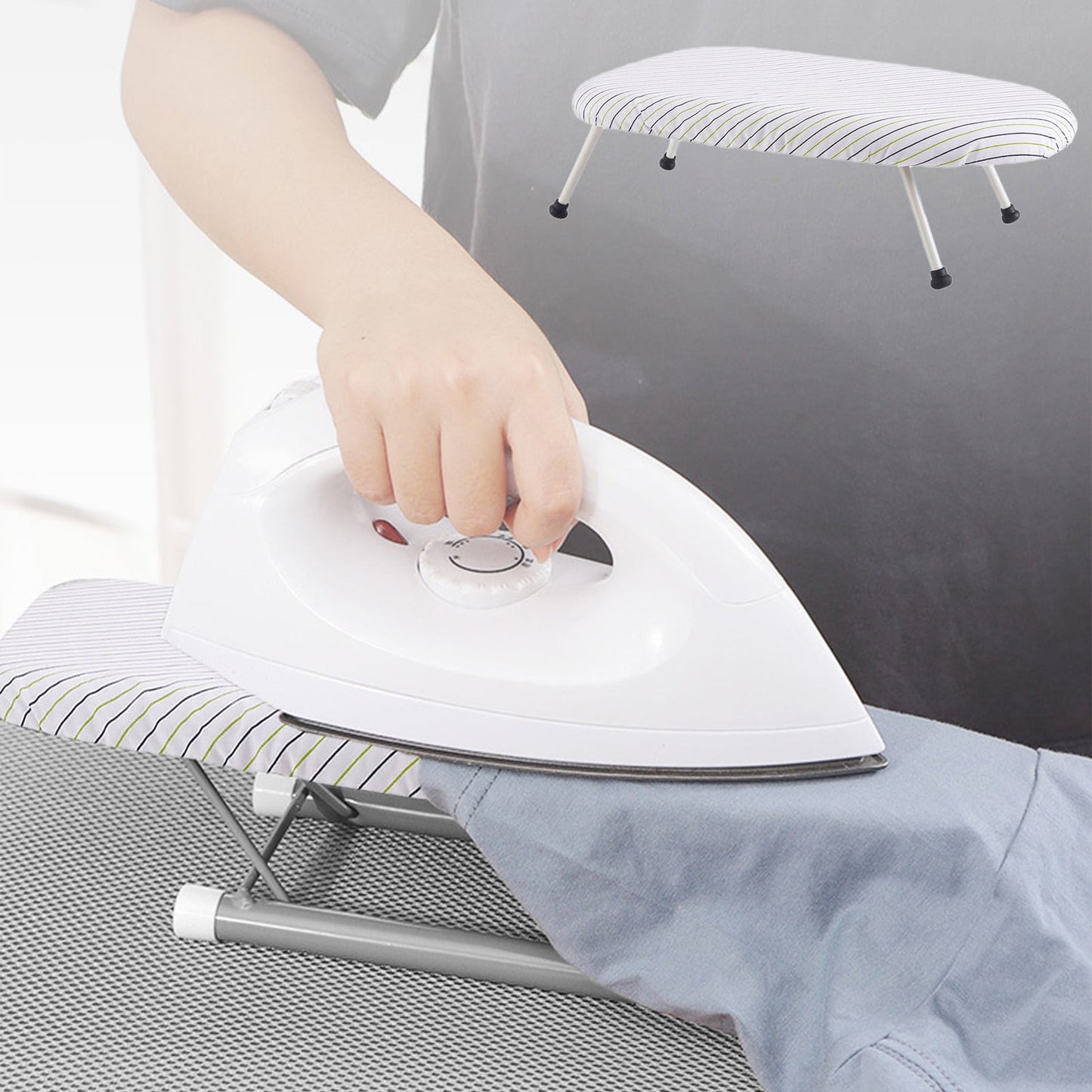 Kdkad Desktop Ironing Board, Small Folding Tabletop Iron Board with Heat-Resistant Cover, Portable for Dorm, Travel & Small Spaces, Mini Ironing Mat C
